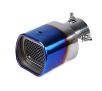YUQUDGELKY Embout De Silencieux D'échappement Carré En Acier Inoxydable Garniture Chromée Pour Voiture Modifiée Diamètre De 63 Mm(Bleu,Droit)