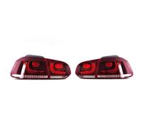 YUQUDGELKY Feux Arrière De Voiture Pour VW Pour Golf 6 Mk6 2008-2013 | Ensemble De Feu Arrière Clignotant À Scintillement D'eau Qui Coule(Red Clear)