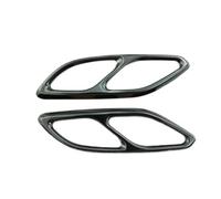 YUQUDGELKY Lot De 2 Enjoliveurs De Silencieux D'échappement En Acier Noir/argenté Pour Mercedes Pour Benz Classe CLA C118 W118 2020 2021 2022(NOIR)