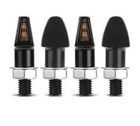 YUQUDGELKY Moto pour Moto Bobber Cafe Racer Dirt Bike 12V 8mm Moto LED Clignotants Feux Flèche Clignotant Clignotant Accessoires(4pcs Black)