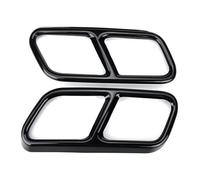 YUQUDGELKY Paire De Caches D'échappement Arrière Doubles En Acier Inoxydable Noir Brillant Argenté Pour Mercedes Pour Benz Classe S W221 2010-2017(NOIR)