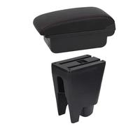 YUQUDGELKY Pour Citroen C1 Boîte À Accoudoir Accoudoir Central Boîte De Rangement Auto Fournitures Voiture Détails Intérieurs USB Éclairage LED(Ligne rouge B1)
