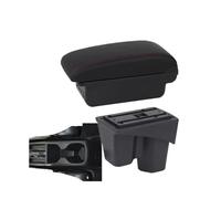 YUQUDGELKY pour City Boîte D'accoudoir Intérieur Retrofit Dédié Centre De Rangement Accessoires Auto(B1 Noir Rouge 3USB)