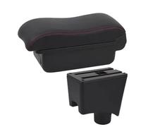 YUQUDGELKY Pour Dacia Pour Sandero Boîtier D'accoudoir De Voiture Boîtier D'accoudoir De Voiture Boîte De Rangement Détails Intérieurs Accessoires Auto(Ligne rouge A1 Pas d'USB)