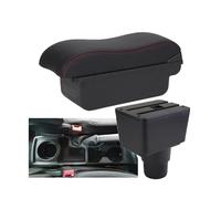 YUQUDGELKY Pour F&ord Pour EcoSport 2018 2019 2020 2021 2022 2023 2024 Armadioir Voiture Boîte De Rangement Bras Accessoires Auto Pièces Retrofit(C1 Noir rouge PAS d'USB)