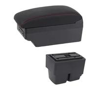YUQUDGELKY Pour F&ord Pour Fiesta Boîtier D'accoudoir Auto Pour F&ord Pour Fiesta MK7 2009 2010 2011 2012 2013-2017 Boîtier D'accoudoir Central(Ligne rouge E1)