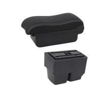 YUQUDGELKY Pour F&ord Pour Fiesta Pour Fiesta MK7 2009-2017 Boîte De Rangement D'accoudoir De Voiture Rétrofit Intérieur Boîte D'accoudoir Central(A3 Black white NO USB)
