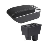YUQUDGELKY Pour N&issan Pour Almera Boîte Accoudoir Voiture Rangement Porte-gobeaux Accessoires Auto Rétrofit Spéciaux(Ligne blanche B3 PAS d'USB)