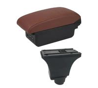 YUQUDGELKY Pour Opel Pour Corsa C Boîte D'accoudoir Pour Corsa C Boîte De Rangement Central D'accoudoir Pour Voiture Rétrofit Avec USB(B6 marron 3USB)
