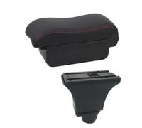 YUQUDGELKY Pour Opel Pour Corsa C Boîte D'accoudoir Pour Opel Pour Corsa C Boîte De Rangement Central D'accoudoir Pour Voiture Rétrofit Avec USB(A1 Noir rouge SANS USB)