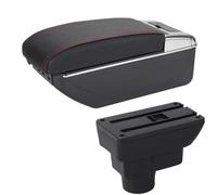 YUQUDGELKY Pour Opel Pour Corsa D Boîte De Bras De Voiture Dossier Modification Intérieure Pièce De Rétrofit Boîte De Rangement Accessoire(A1 Noir rouge 7USB)