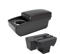 YUQUDGELKY Pour VW Pour Polo Boîtier D'accoudoir Pour VW Pour Polo Accoudoir De Voiture 2019-2024 Boîte De Rangement Pièces De Rétrofit(B1 Red line 6 usb)