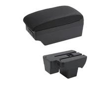YUQUDGELKY Pour VW Pour Virtus Boîte D'accoudoir Pour VW Pour Polo Accoudoir Auto 2019 2020 2021-2024 Boîte De Rangement Centrale Avec USB(C2 ligne noire 7USB)
