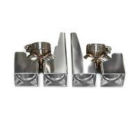 YUQUDGELKY Silencieux D'échappement Carré En Acier Inoxydable Pour Land Rover Pour Defender 90 110 130 Mise À Niveau Et Conversion Quatre Sorties(Argent,3.0)