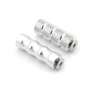 YUQUDGELKY Universelle M6 Pédale Moto CNC Racing Levier De Vitesse Pédale De Frein Manchon Repose-pieds Repose-pieds Moto(Argent)