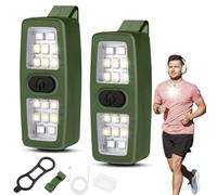 Yuragim Lot de 2 lampes LED à clip - Lampe frontale LED rechargeable par USB - Lampe de nuit - Étanche - Petite lampe frontale - Accessoire de course pour le jogging, la course, le camping, les