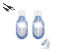 Yuragim Lot de 2 lampes LED à clip rechargeables par USB - Veilleuse à clip sur lampe de poche - Magnétique - 3 modes - Accessoire de soins pour infirmière de nuit, course, jogging, camping