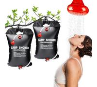 Yuragim Lot de 2 sacs de douche solaires de camping - 20 l - Douche solaire mobile - Kit de douche de camping - Sac à eau solaire portable pour le jardin - Douche de voyage avec tuyau de douche