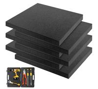 Yuragim Lot de 6 inserts en mousse prédécoupée - 400 x 300 x 40 mm - Noir - Pour emballage, stockage, bricolage