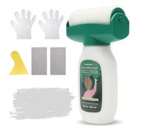 Yuragim Peinture murale blanche - 500 g - Brosse rouleau de réparation murale avec pâte de réparation murale - Brosse à rouleau 2 en 1 avec gants - Grattoir à papier abrasif - Pour murs, graffiti