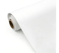 Yuragim Vinyle Adhésif Permanent Blanc Brillant, 30,5 x 500 cm Rouleau Vinyle Thermocollant, Flex Thermocollant pour Tissus, Compatible avec Cricut, Silhouette Cameo, Décalcomanies, Décorations