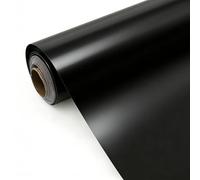 Yuragim Vinyle Adhésif Permanent Noir Brillant, 30,5 x 500 cm Rouleau Vinyle Thermocollant, Flex Thermocollant pour Tissus, Compatible avec Cricut, Silhouette Cameo, Décalcomanies, Décorations