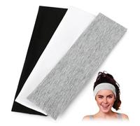 Yurblax Bandeau Cheveux Femme, 3 Pièces Elastique Bandeaux Sport Homme Headband Antidérapant Serre Tête Bandana Accessoire Cheveux pour Course Yoga Cyclisme Randonnée Tennis