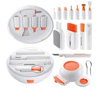 Yurblax Kit Nettoyage Clavier, 24 en 1 Multifonction Kit de Nettoyage Électronique, PC Keyboard Cleaner Brosse, pour Tablette, Ordinateur, Port de Charge, Téléphones, Blanc