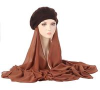 YURCI Béret pour femme - Foulard hijab musulman tendance - Chapeau châle enveloppant en tissu