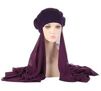 YURCI Béret pour femme - Foulard hijab musulman tendance - Chapeau châle enveloppant en tissu