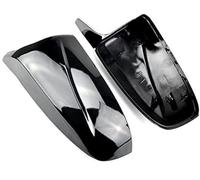 Yurefax 1 paire de caches rétroviseurs en fibre carbone noir brillant modifié avec excellente aile latérale for X5 E70 X6 E71 2008-2013 Couverture de rétroviseur(BLACK Bright black)
