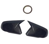 Yurefax 1 paire de caches rétroviseurs latéraux en fibre carbone noir brillant, for Ford, for Mustang, accessoires extérieurs automobiles 2015-2022 Couverture de rétroviseur(BLACK Lamp style Carbon)