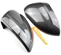 Yurefax 1 paire de couvercles rétroviseur gauche droit en Fiber carbone, for Volkswagen, for Passat, B8 3G0857538H 3G0857537H Couverture de rétroviseur(BLACK Carbon Look black)