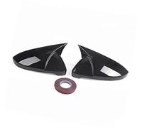 Yurefax 2 pièces garniture de couvercle capuchon rétroviseur latéral en forme klaxon, for VW, for Volkswagen, for Golf, MK7 .5 GTI GTD R Base 2014-2019 Couverture de rétroviseur(BLACK Glossy Black)