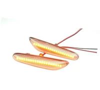 Yurefax 2 pièces marqueur latéral dynamique clignotant indicateur lampe clignotante, pour Bmw E82 E88 E90 E91 E92 E93, pour E60 E61 E84 Indicateur de clignotant(BLACK Crystal White Plug in type)