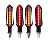 Yurefax 24LED clignotant moto coulant clignotant clignotant frein jour lumière courante DRL clignotant relais arrêt Signal éclairage Clignotants pour moto(4PCS Red)