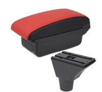 Yurefax Accoudoir central for citroën C3 C4, boîte de rangement centrale, porte-gobelet, accessoires de chargement USB, accessoires de voiture Accoudoir de voiture(BLACK A5 Red Black No Usb)