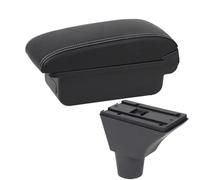 Yurefax Accoudoir central for citroën C3 C4, boîte de rangement centrale, porte-gobelet, accessoires de chargement USB, accessoires de voiture Accoudoir de voiture(BLACK A3 White Line No Usb)
