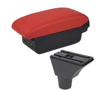 Yurefax Accoudoir central for citroën C3 C4, boîte de rangement centrale, porte-gobelet, accessoires de chargement USB, accessoires de voiture Accoudoir de voiture(BLACK B4 Red 3usb)
