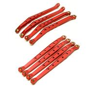 Yurefax Biellette de changement de vitesse de Suspension supérieure et inférieure en alliage d'aluminium, chenille 1/10 RC, for Axial, for Wraith 90018 Biellette de bras de suspension(Upper Lower Red)