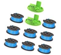 Yurefax Bobine de fil de coupe-bordures Greenworks, diamètre 1,65 mm, longueur 4,9 m, for Greenworks, 24 V G24LT, G24LTK2, G24LT30M, G24LT30MK2 (8 bobines + 2 couvercles) Bobine d'alimentation automat