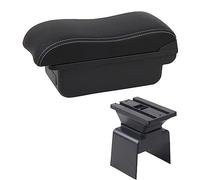 Yurefax Boîte d'accoudoir de voiture, boîte de rangement de Console centrale, style de voiture avec porte-gobelet, accessoires USB, for Peugeot, 307 Accoudoir de voiture(BLACK B2 White Line)
