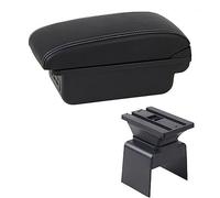 Yurefax Boîte d'accoudoir de voiture, boîte de rangement de Console centrale, style de voiture avec porte-gobelet, accessoires USB, for Peugeot, 307 Accoudoir de voiture(BLACK C1 White Line)