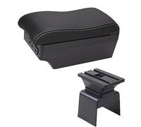Yurefax Boîte d'accoudoir de voiture, boîte de rangement de Console centrale, style de voiture avec porte-gobelet, accessoires USB, for Peugeot, 307 Accoudoir de voiture(BLACK E2 White Line)
