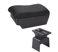 Yurefax Boîte d'accoudoir de voiture, boîte de rangement de Console centrale, style de voiture avec porte-gobelet, accessoires USB, for Peugeot, 307 Accoudoir de voiture(BLACK E2 Black Line)