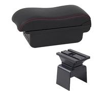 Yurefax Boîte d'accoudoir de voiture, boîte de rangement de Console centrale, style de voiture avec porte-gobelet, accessoires USB, for Peugeot, 307 Accoudoir de voiture(BLACK C2 Red Line)