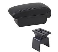 Yurefax Boîte d'accoudoir de voiture, boîte de rangement de Console centrale, style de voiture avec porte-gobelet, accessoires USB, for Peugeot, 307 Accoudoir de voiture(BLACK B1 White Line)
