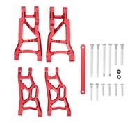 Yurefax Bras de Suspension Avant et arrière en métal et Jeu de Barres d'attache 1/10, for Traxxas, for 2WD Slash 2555 3631 2532 Biellette de Bras de Suspension(Rot)