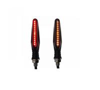 Yurefax Clignotant de moto à 24led, 2 pièces, feux de jour, clignotant à eau qui coule, feu d'arrêt arrière, rouge et blanc Clignotants pour moto(2pcs Amber and Red)