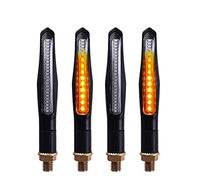Yurefax Clignotant lumineux relais intégré E24, clignotants de moto coulants, feu de Stop DRL, éclairage Flash, clignotant de freinage Clignotants pour moto(Gold)